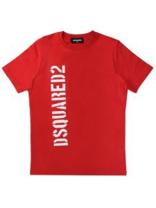 Dsquared2 Short Sleeve T-shirt With Red Vertical Writing