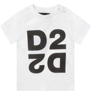 Dsquared2 White Babyboy T-shirt With Double Logo
