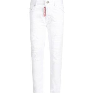 Dsquared2 White Boy Jeans With Logo