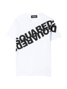 Dsquared2 White T-shirt With Black Press