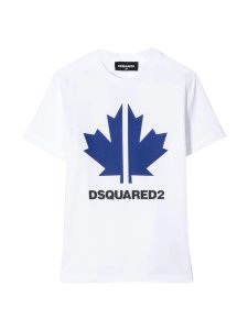 Dsquared2 White T-shirt With Blue Press