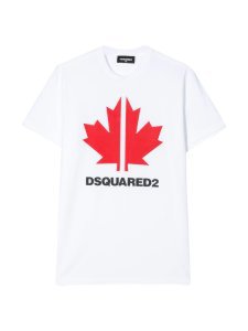 Dsquared2 White T-shirt With Red Press
