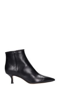 Fabio Rusconi Low Heels Ankle Boots In Black Leather