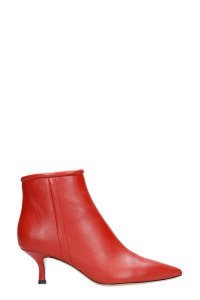Fabio Rusconi Low Heels Ankle Boots In Red Leather