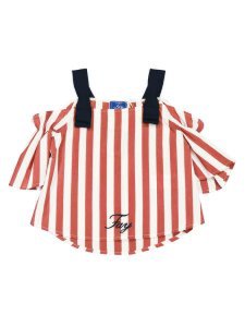 Fay White And Red Stripes Top