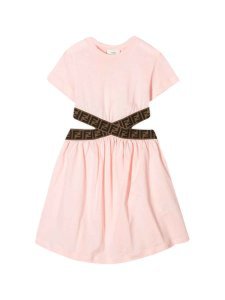 Fendi Pink Flared Dress With Cut-out Details