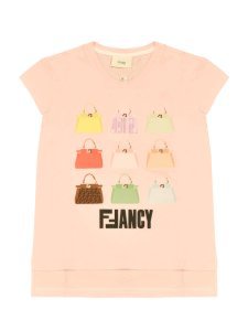 Fendi Pink T-shirt With Multicolor Press