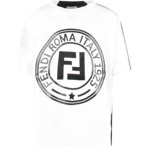 Fendi White And Black Kids T-shirt With Double Ff
