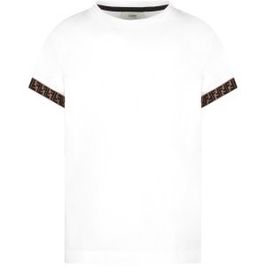 Fendi White Kids T-shirt With Double Ff