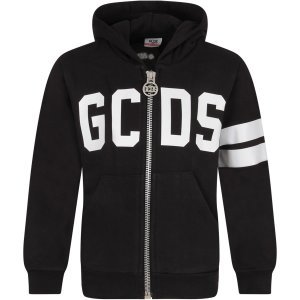 GCDS Mini Black Kids Sweatshirt With Fluorescent Logo