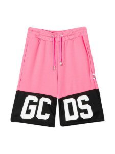 GCDS Mini Fuchsia Shorts With Black Band