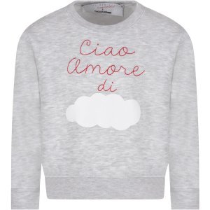 Giada Benincasa Grey Kids Sweatshirt With White Cloud