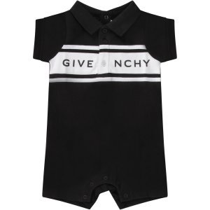 Givenchy Black Babyboy Rompers With Logo