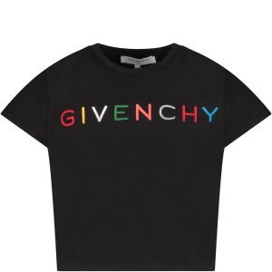 Givenchy Black T-shirt With Colorful Logo For Girl