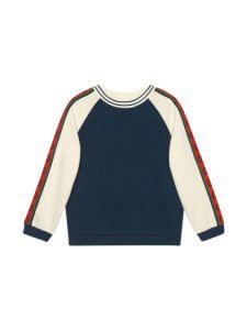 Gucci Blue And White Sweatshirt With Red Side Bands