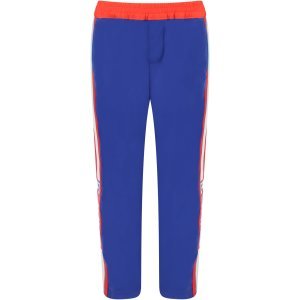 Gucci Blue Girl Pants With Ivory And Aquamarine Logo