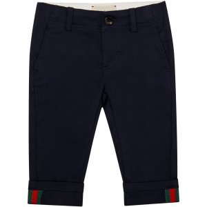 Gucci Blue Pants With Web Details