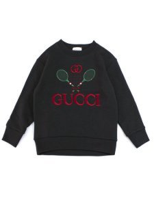 Gucci Dark Grey Felted Cotton Jersey Sweatshirt