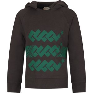 Gucci Grey Kids Sweatshirt With Green Logo