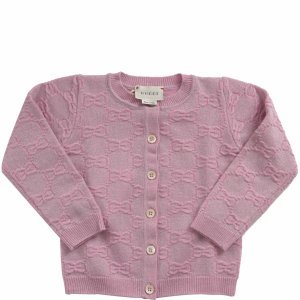 Gucci Pink Babygirl Cardigan With Double Gg