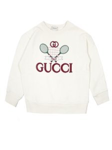 Gucci White Felted Cotton Jersey Sweatshirt