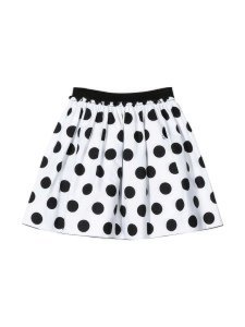 Il Gufo White Skirt With Black Polka Dots Kids