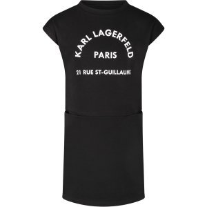Karl Lagerfeld Kids Black Girl Dress With Logo