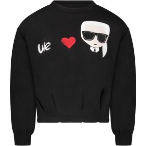 Karl Lagerfeld Kids Black Girl Sweatshirt With Colorful Karl
