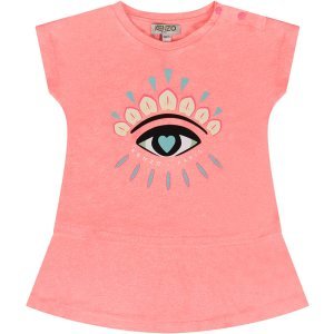 Kenzo Kids Pink Babygirl Dress With Iconic Eye