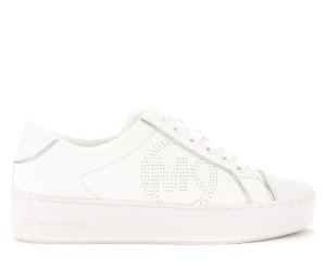 Michael Kors Sneaker Kirby Model In White Leather With Silver Details