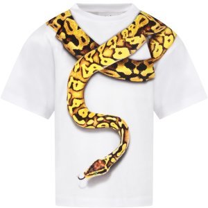 Molo White Boy T-shirt With Colorful Snake