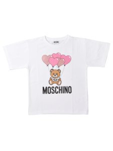 Moschino Bear Printed Optical White Maxi T Shirt