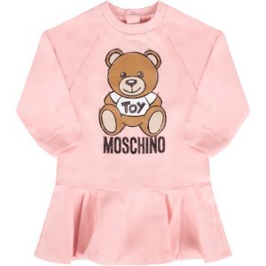 Moschino Pink Dress With Teddy Bear For Baby Girl