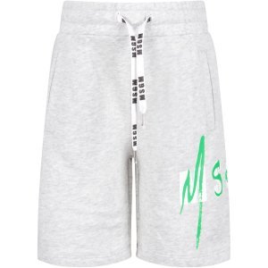 MSGM Grey Kids Short With Double Logo