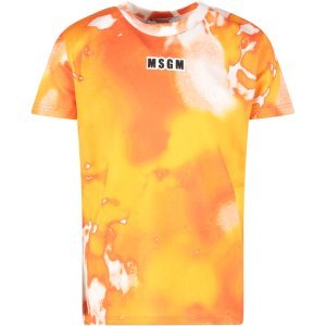 MSGM Orange Boy T-shirt With Black Logo