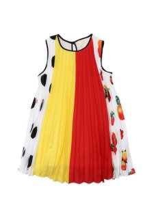 MSGM Three Color Plisse´ Dress