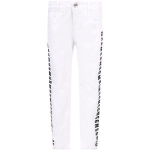 MSGM White Boy Jeans With Black Logo