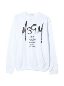 MSGM White Sweatshirt With Frontal Logo