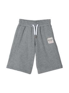 N.21 Grey Shorts With Logo N21 Kids