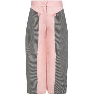 Owa Yurika Pink tomi Girl Pants With Striped Details
