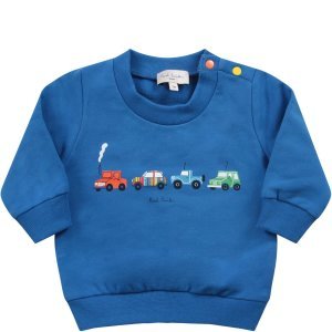 Paul Smith Junior Azure Babyboy Sweatshirt With Colorful Cars