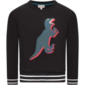 Paul Smith Junior Black Boy Sweatshirt With Dinosaur