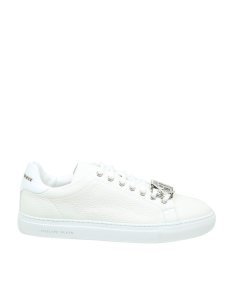 Philipp Plein Lo-top Hexagon Sneaker In White Leather