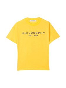 Philosophy di Lorenzo Serafini Kids Yellow Teen T-shirt With Frontal Logo