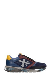 Premiata Zaczac Sneakers In Blue Suede And Leather