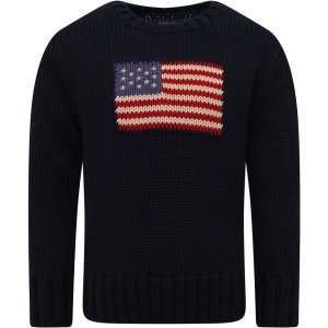 Ralph Lauren Blue Boy Sweater With Flag