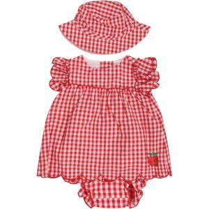 Sonia Rykiel Red And White Babygirl Suit With Iconic Apple