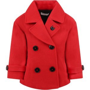 Sonia Rykiel Red Coat For Girl With Cat