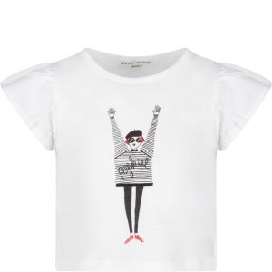 Sonia Rykiel White Girl T-shirt With Colorful Sonia Rykeil