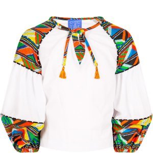 Stella Jean White Girl Shirt With Colorful Details